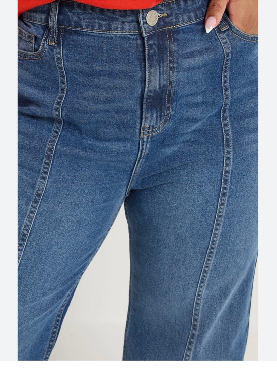 LOFT Denim - LOFT Mid-Rise Straight Leg Jeans - Dark Blue